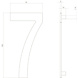 Intersteel Huisnummer 7 hoogte 15 cm RVS/mat zwart Intersteel Huisnummer 7 hoogte 15 cm RVS/mat zwart