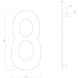 Intersteel Huisnummer 8 hoogte 15 cm RVS/mat zwart Intersteel Huisnummer 8 hoogte 15 cm RVS/mat zwart