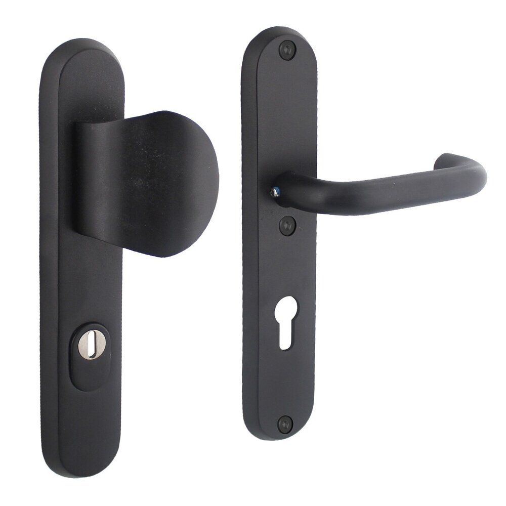 Intersteel Voordeurbeslag SKG3 72mm kerntrekbeveiliging zwart RVS Intersteel Voordeurbeslag SKG3 72mm kerntrekbeveiliging zwart RVS