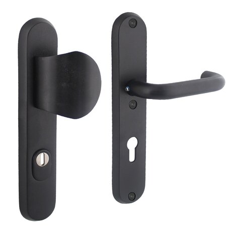 Intersteel Voordeurbeslag SKG3 72mm kerntrekbeveiliging zwart RVS Intersteel Voordeurbeslag SKG3 72mm kerntrekbeveiliging zwart RVS