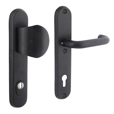 Intersteel Voordeurbeslag SKG3 92mm kerntrekbeveiliging zwart RVS