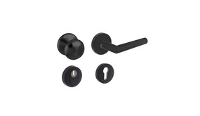 Intersteel Voordeurset veiligheidsbeslag SKG3 rond rozet kerntrekbeveiliging zwart RVS Intersteel Voordeurset veiligheidsbeslag SKG3 rond rozet kerntrekbeveiliging zwart RVS