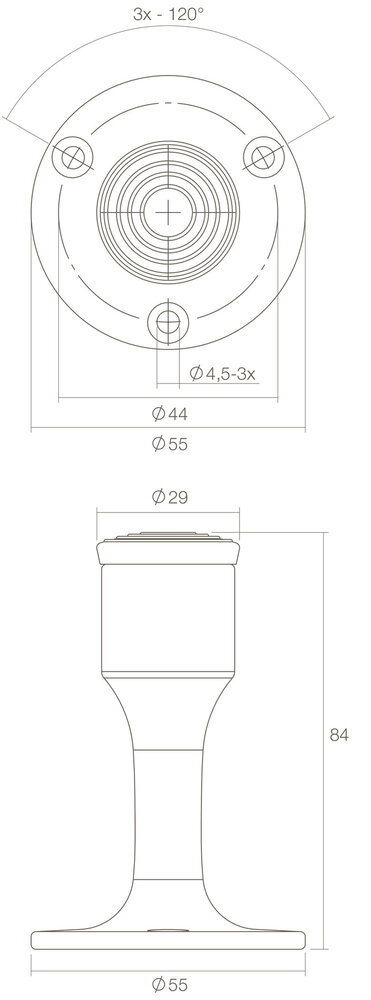 Intersteel Deurstopper recht model messing ongelakt