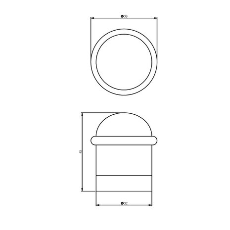 Intersteel Deurstopper met ring chroom Intersteel Deurstopper met ring chroom