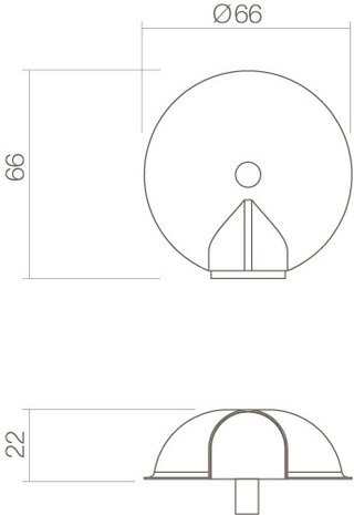 Intersteel Deurstopper bol 65mm met nokken geborsteld RVS