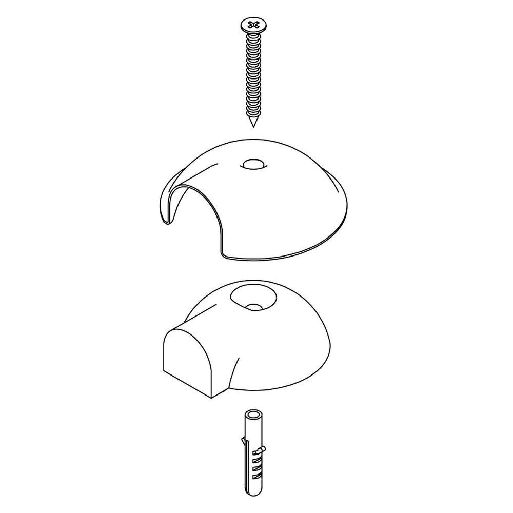 Intersteel Deurstopper bol 65mm met nokken geborsteld RVS