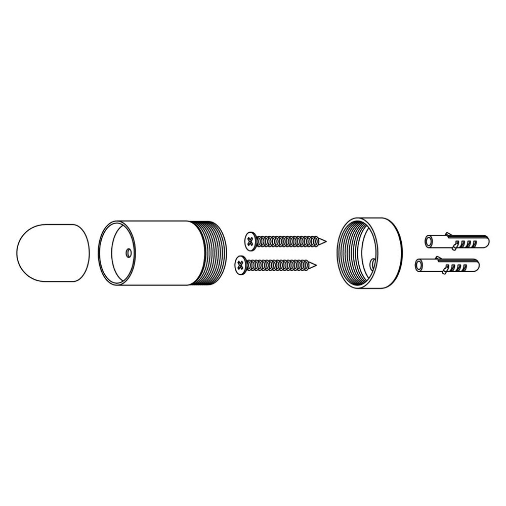 Intersteel Deurstopper wandmontage afgerond 34x79mm geborsteld RVS