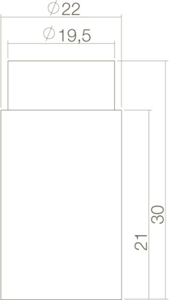 Intersteel Deurstopper wandmontage 22x30mm kort geborsteld RVS