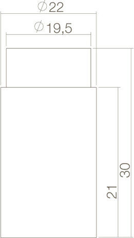 Intersteel Deurstopper wandmontage 22x30mm kort geborsteld RVS