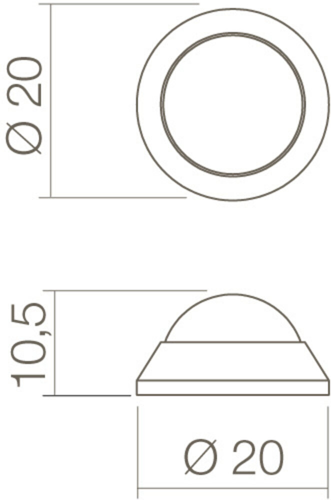Intersteel Deurstopper bol 20mm wandmontage geborsteld RVS
