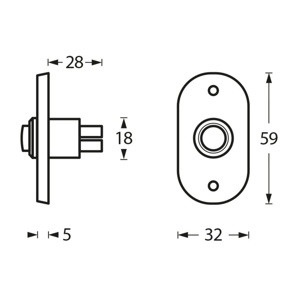 Intersteel Deurbel ovaal chroom mat