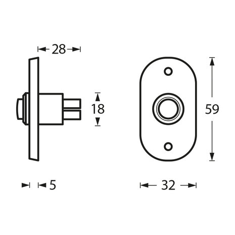Intersteel Deurbel ovaal chroom mat
