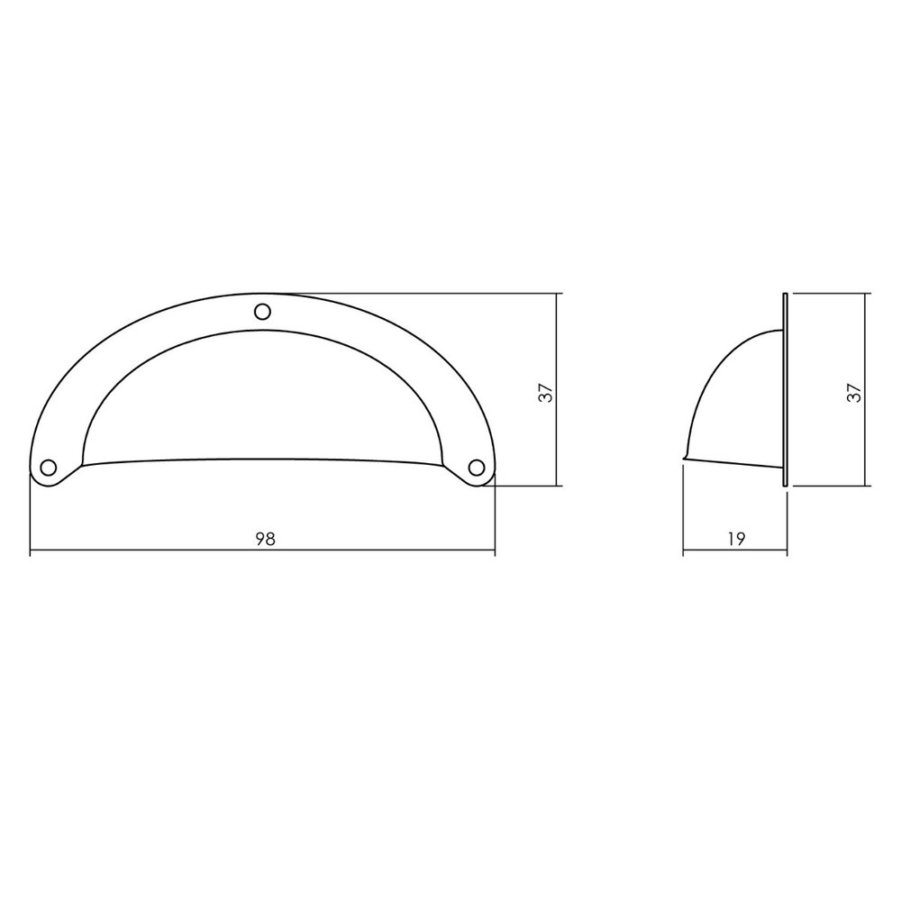 Intersteel Komgreep messing geperst antiek