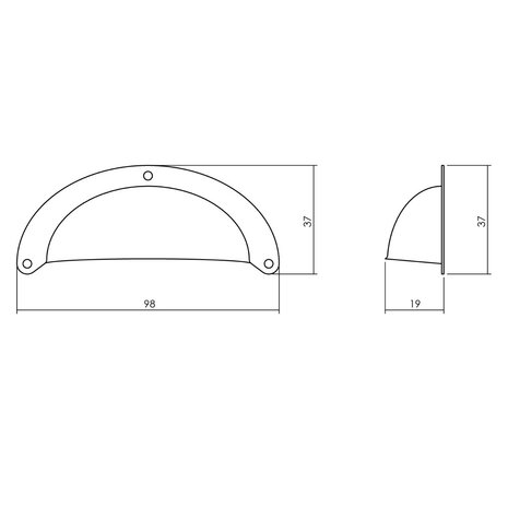 Intersteel Komgreep messing geperst antiek