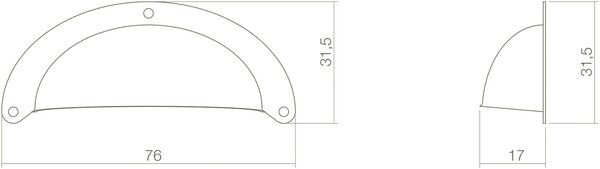 Intersteel Komgreep messing geperst antiek klein