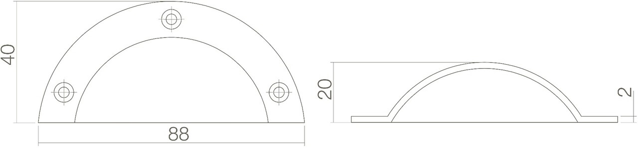 Intersteel Komgreep 88mm messing ongelakt