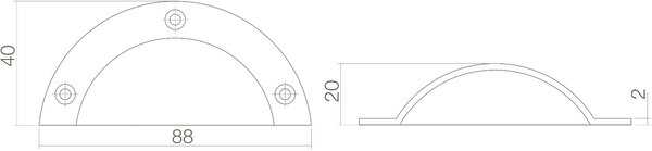 Intersteel Komgreep 88mm messing ongelakt