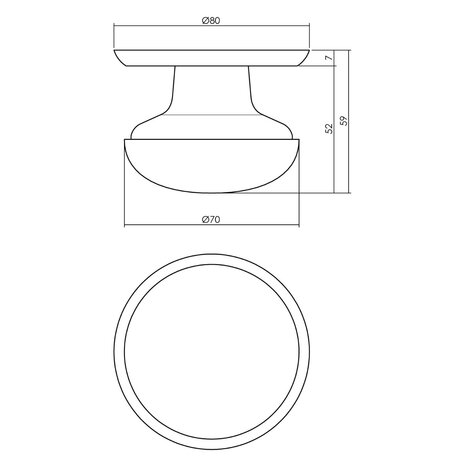 Intersteel Deurknop vast zwaar messing ongelakt Intersteel Deurknop vast zwaar messing ongelakt