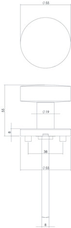 Intersteel Deurknop rond op rozet geborsteld RVS
