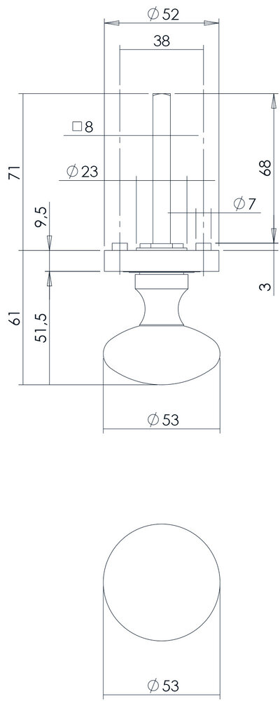 Intersteel Deurknop op rozet met ril nikkel mat Intersteel Deurknop op rozet met ril nikkel mat