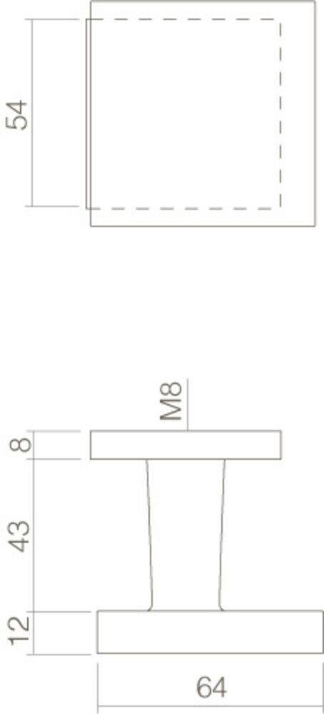 Intersteel  Deurknop vast verkropt vierkant mat zwart Intersteel  Deurknop vast verkropt vierkant mat zwart
