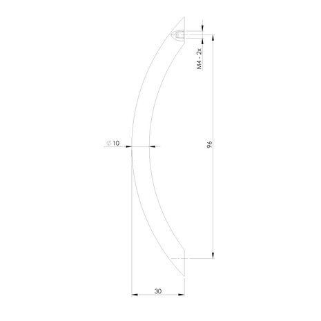 Intersteel Meubelgreep gebogen 110mm nikkel mat Intersteel Meubelgreep gebogen 110mm nikkel mat