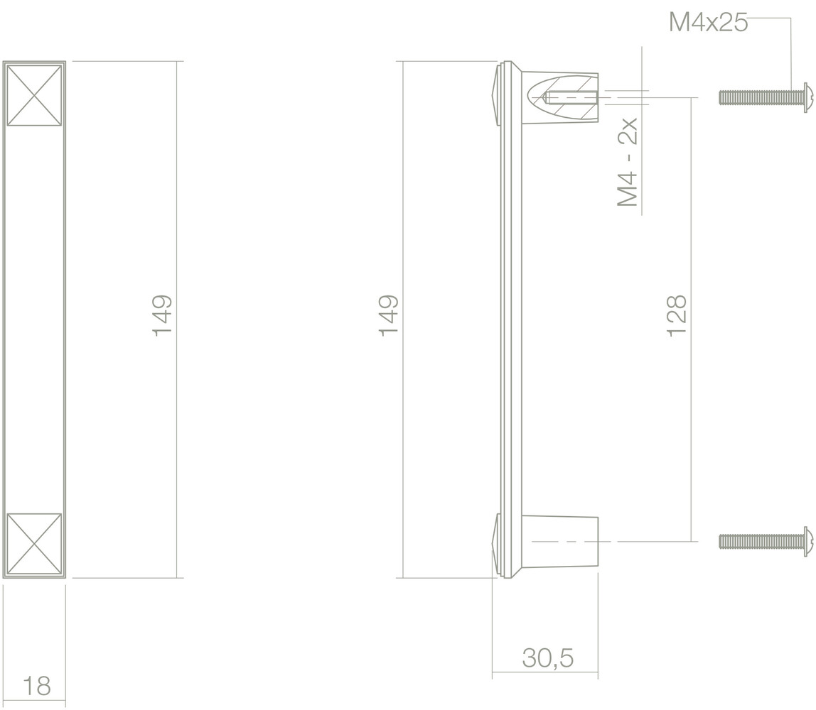 Intersteel Meubelgreep 149mm oud grijs Intersteel Meubelgreep 149mm oud grijs