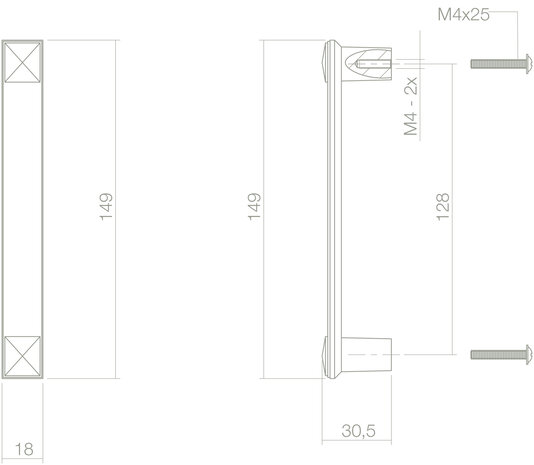 Intersteel Meubelgreep 149mm oud grijs Intersteel Meubelgreep 149mm oud grijs