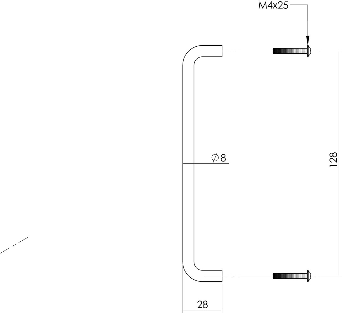 Intersteel Meubelgreep 136mm geborsteld RVS