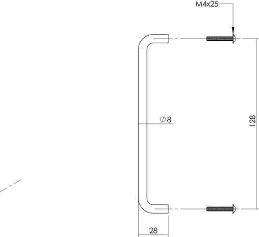 Intersteel Meubelgreep 136mm geborsteld RVS