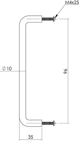 Intersteel Meubelgreep 106mm geborsteld RVS