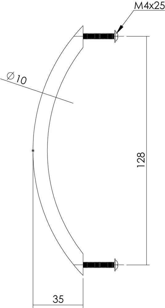 Intersteel Meubelgreep 145mm geborsteld RVS