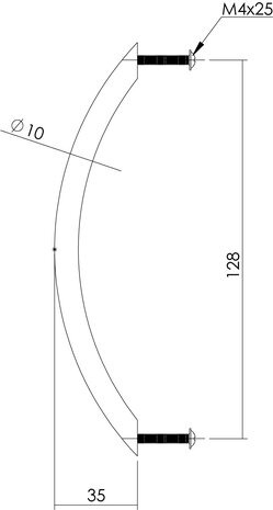 Intersteel Meubelgreep 145mm geborsteld RVS