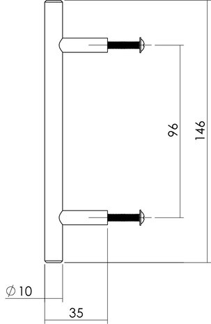 Intersteel Meubelgreep 146mm geborsteld RVS Intersteel Meubelgreep 146mm geborsteld RVS