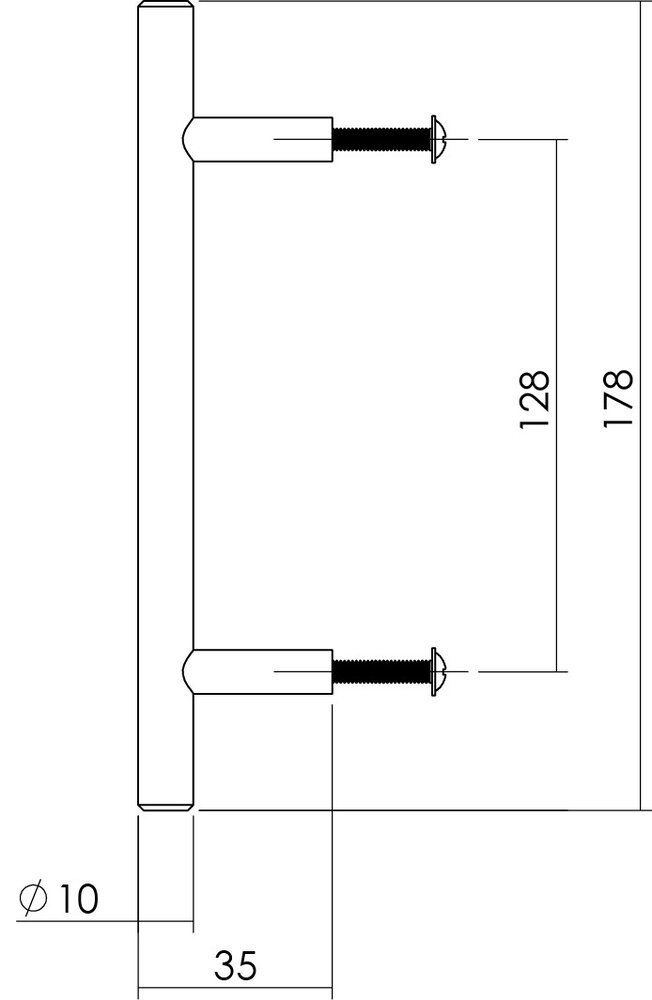 Intersteel Meubelgreep 178mm geborsteld RVS