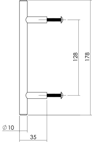 Intersteel Meubelgreep 178mm geborsteld RVS
