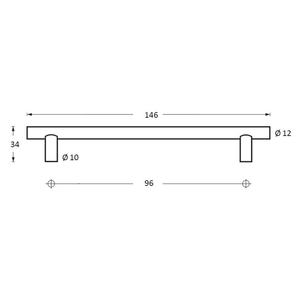 Intersteel Meubelgreep 146mm geborsteld RVS Intersteel Meubelgreep 146mm geborsteld RVS