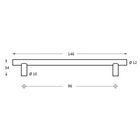 Intersteel Meubelgreep 146mm geborsteld RVS Intersteel Meubelgreep 146mm geborsteld RVS