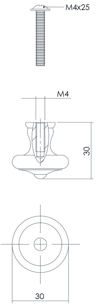 Intersteel Meubelknop 30mm smeedijzer zwart Intersteel Meubelknop 30mm smeedijzer zwart
