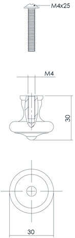 Intersteel Meubelknop 30mm smeedijzer zwart Intersteel Meubelknop 30mm smeedijzer zwart