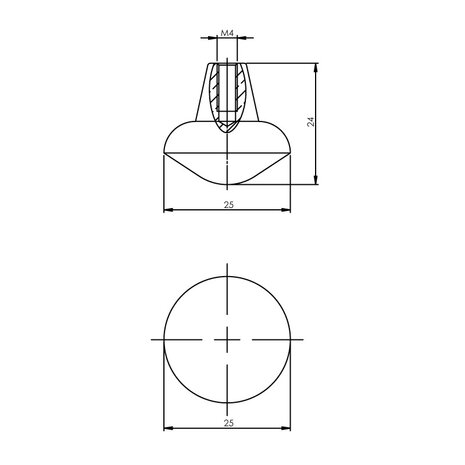 Intersteel Meubelknop 25mm mat zwart Intersteel Meubelknop 25mm mat zwart
