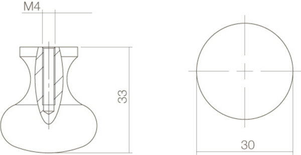 Intersteel Meubelknop Paddenstoel 30mm smeedijzer zwart