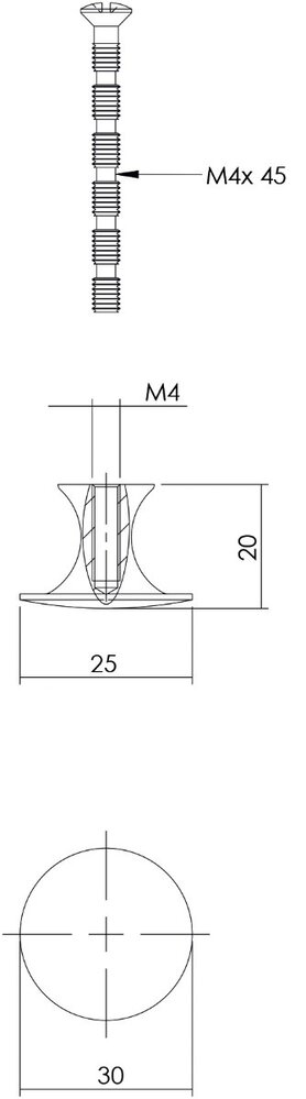Intersteel Meubelknop glad 30mm messing antiek Intersteel Meubelknop glad 30mm messing antiek