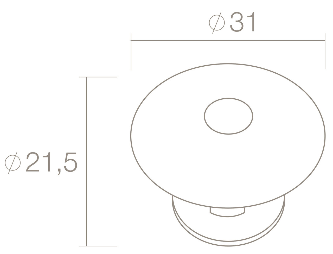 Intersteel Meubelknop 30mm messing gebruineerd