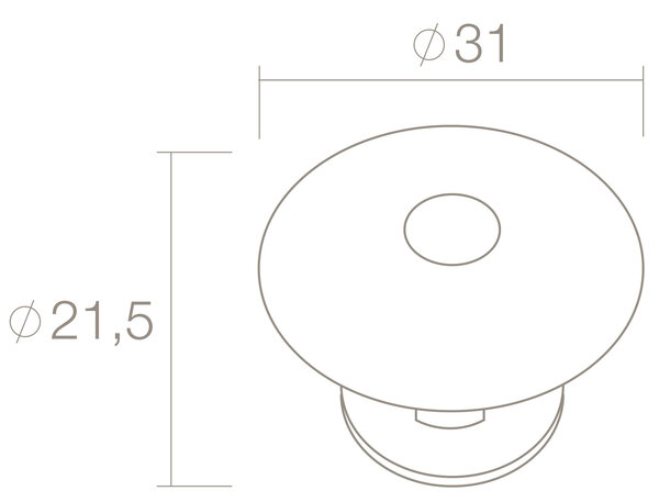 Intersteel Meubelknop 30mm messing gebruineerd