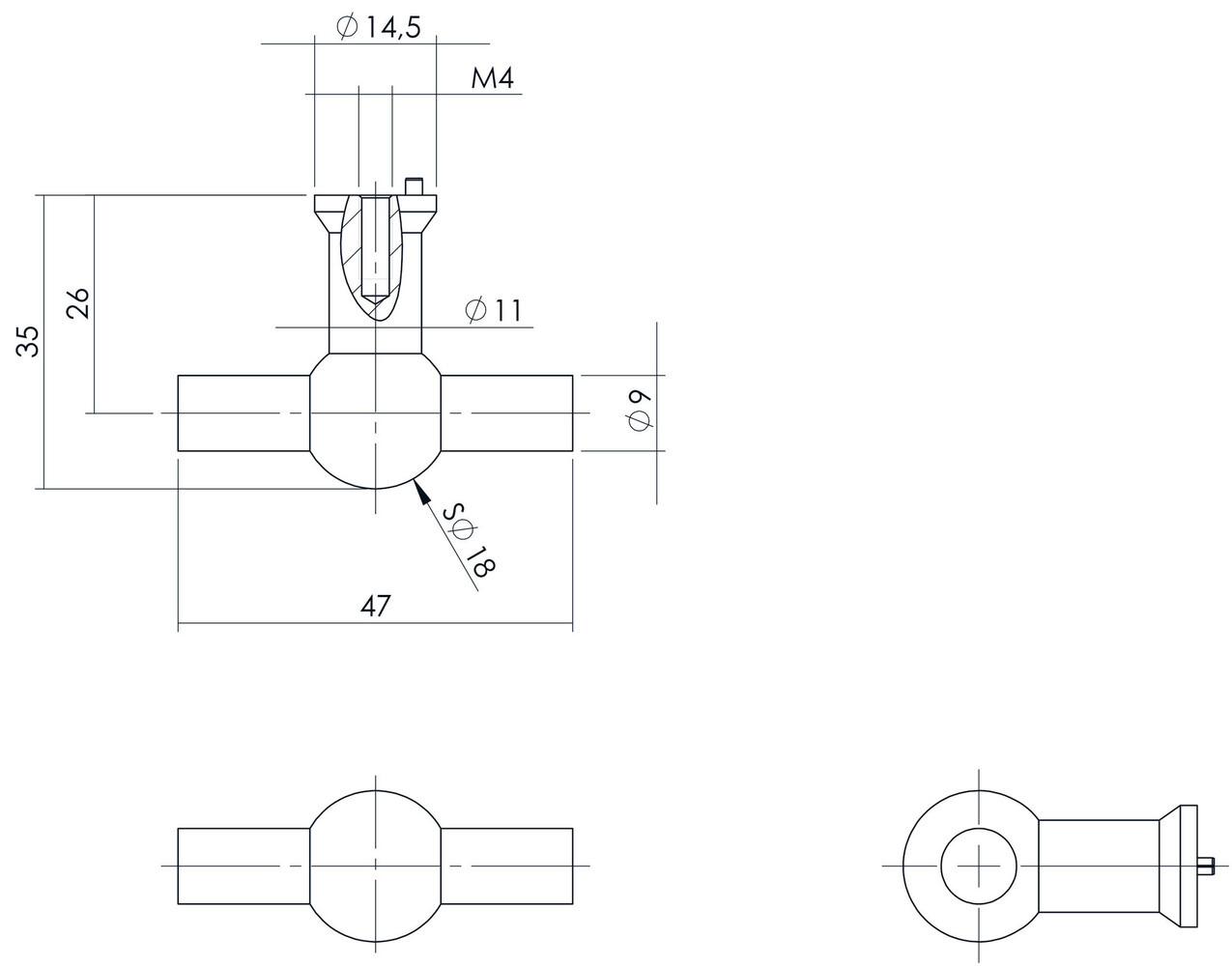 Intersteel Meubelknop T-vorm 18mm recht geborsteld RVS Intersteel Meubelknop T-vorm 18mm recht geborsteld RVS