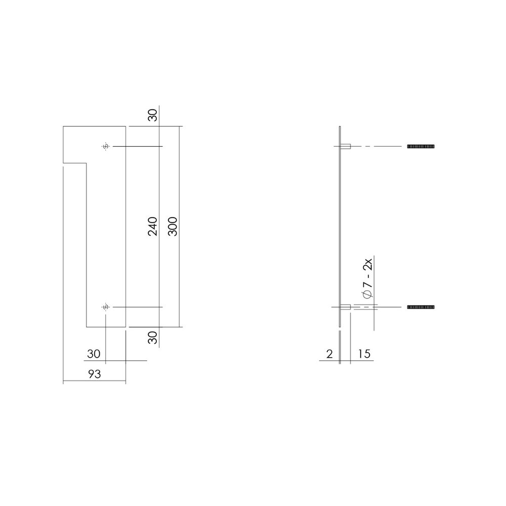 Intersteel Huisnummer 1 XL hoogte 30 cm geborsteld RVS