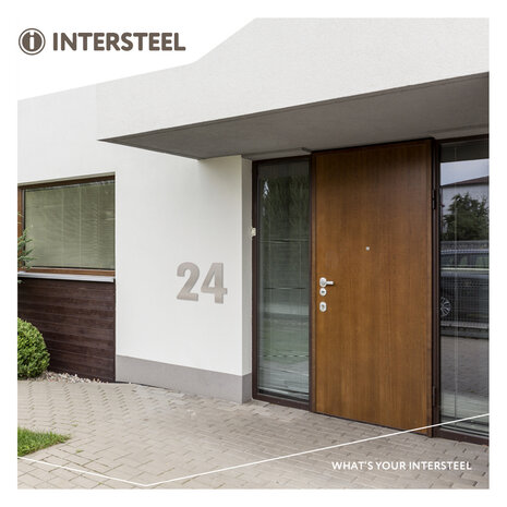 Intersteel Huisnummer 3 XXL hoogte 50 cm geborsteld RVS