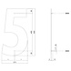 Intersteel Huisnummer 5 XXL hoogte 50 cm geborsteld RVS