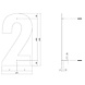 Intersteel Huisnummer 2 XXL hoogte 50 cm RVS/mat zwart Intersteel Huisnummer 2 XXL hoogte 50 cm RVS/mat zwart